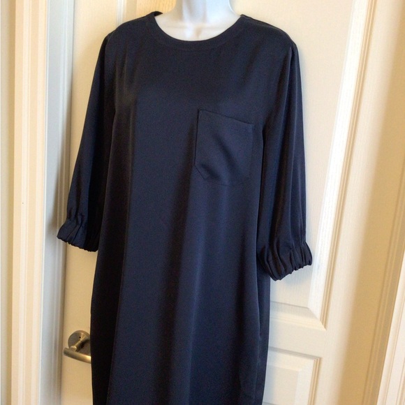 Vince Women's Blue Keyhole Back Shift Dress Size large - Picture 6 of 7